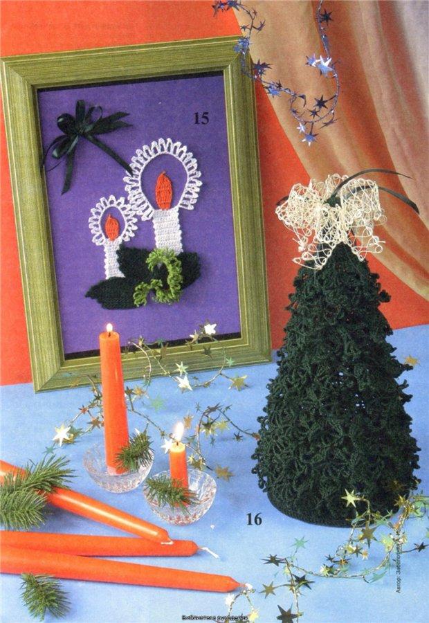 Objemový háčkovaný vánoční stromeček