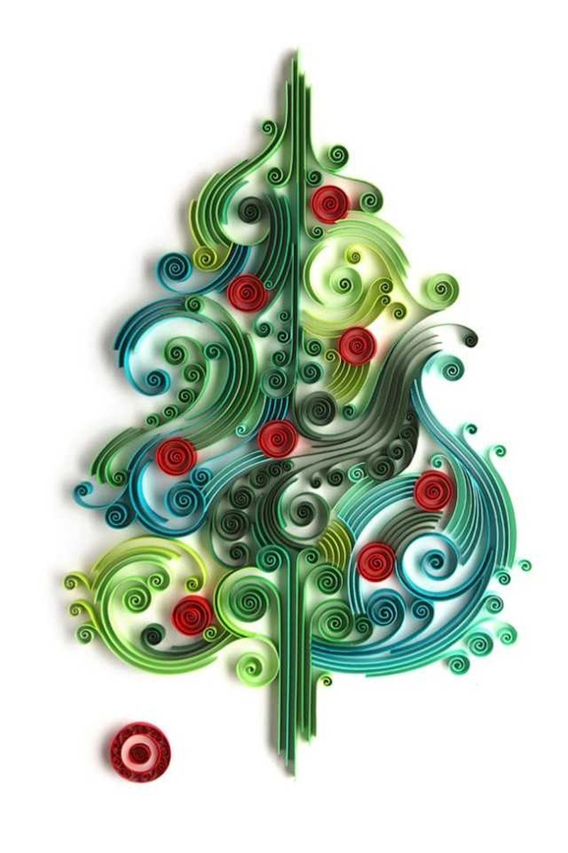 quilling vánoční stromeček, diagramy