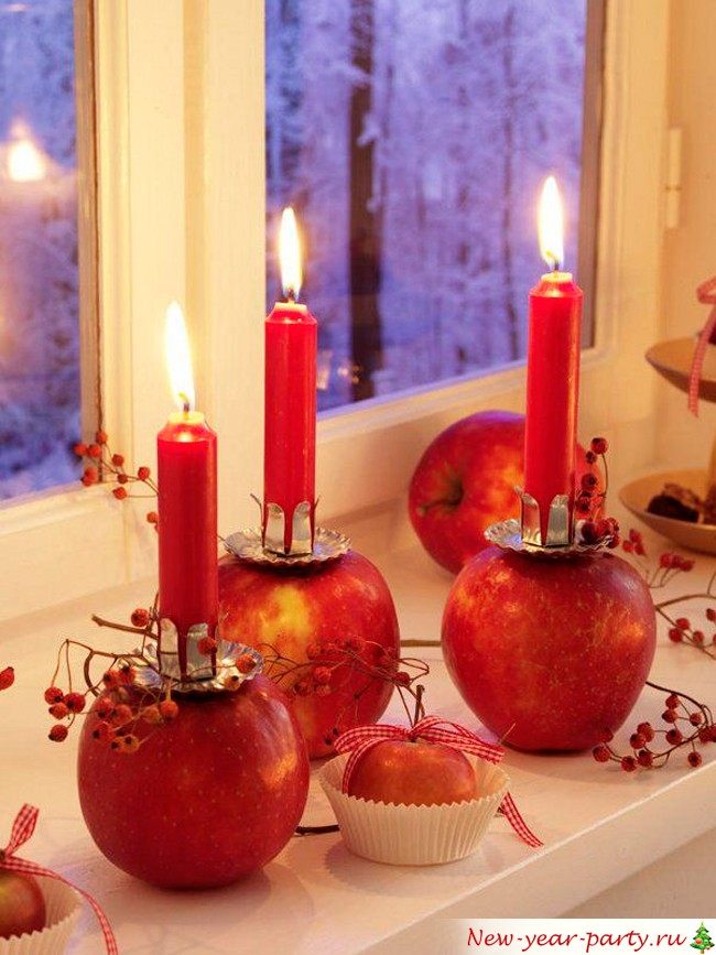 svíčky v jablku